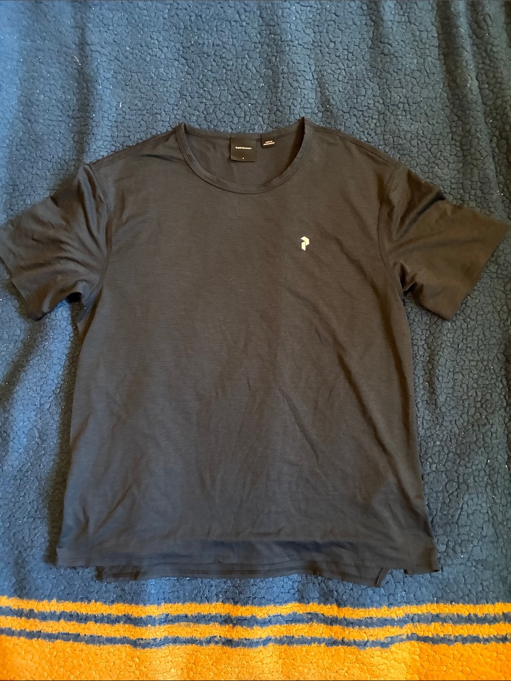 Peak Performance Black Short Sleeve Crew Tee with Small Chest Logo